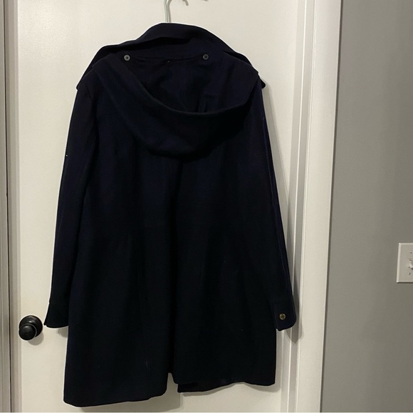 Michael Kors Hooded Navy‎ Blue Wool Coat 1X - Picture 7 of 9